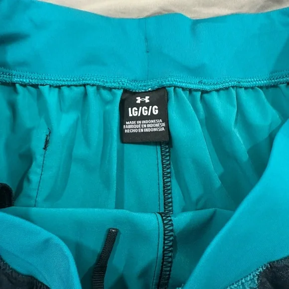 Under Armour Project Rock Teal and Black Athletic Shorts - Picture 2 of 6